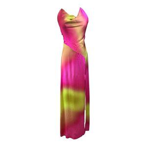The Wolf Gang Cut-Out Midi Makena Maxi Dress Sunset Ombre Size S